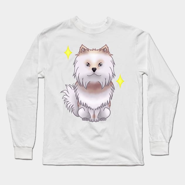 White pomeranian Long Sleeve T-Shirt by LemonFur